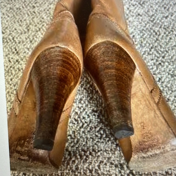 Campione Vintage Camel Colored Leather Pull On Boots. Y2K. Size 7 - Picture 3 of 8